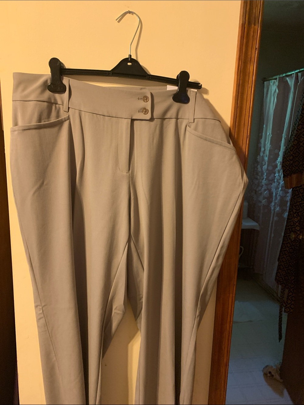 Rafaella Light Gray Wide-Leg Trousers
